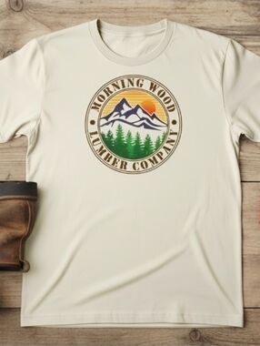 Morning Wood Lumber Company Tee • Funny Outdoor Graphic Shirt • Lumberjack Humor